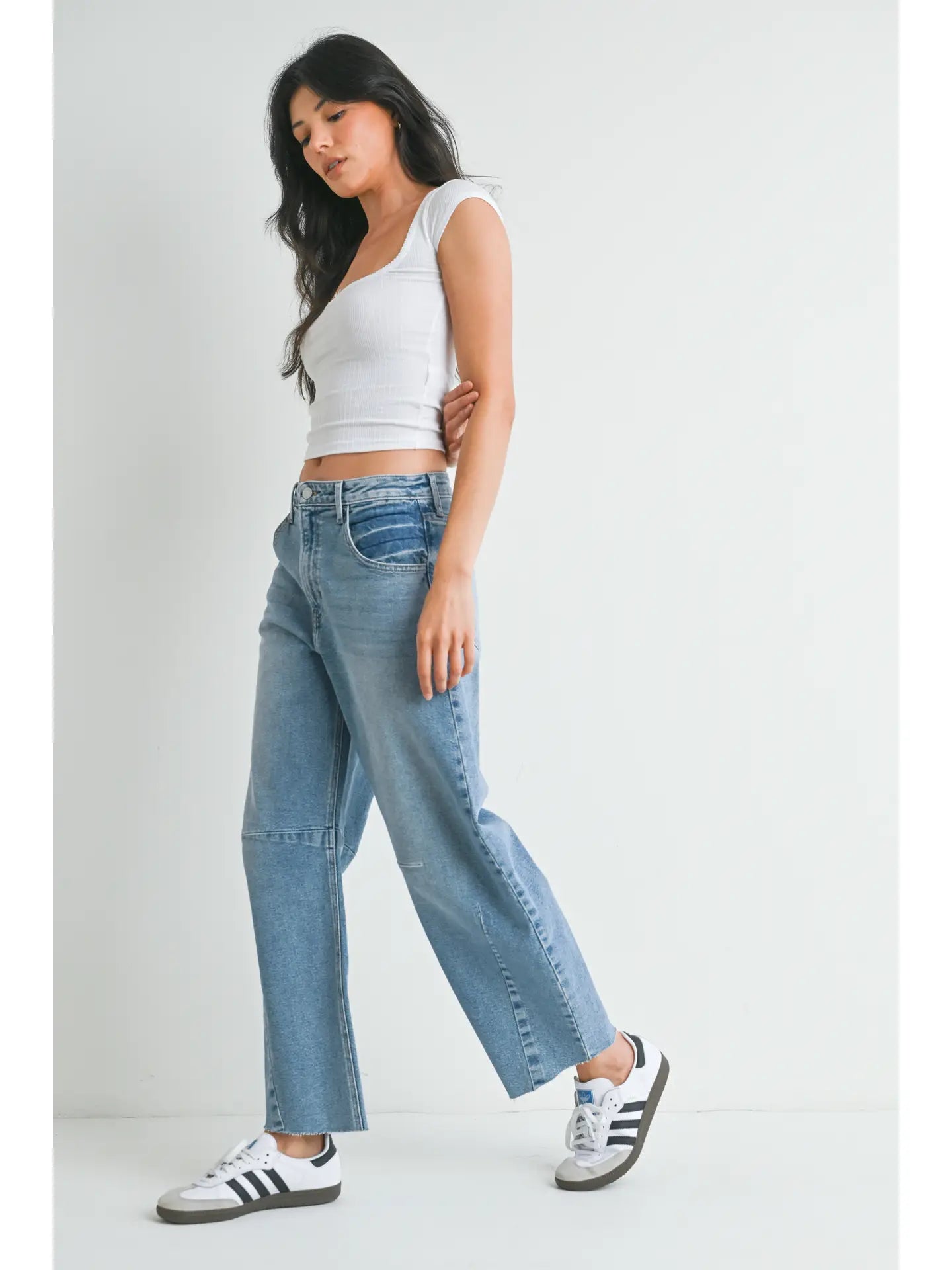 Light Wash Barrel Jeans