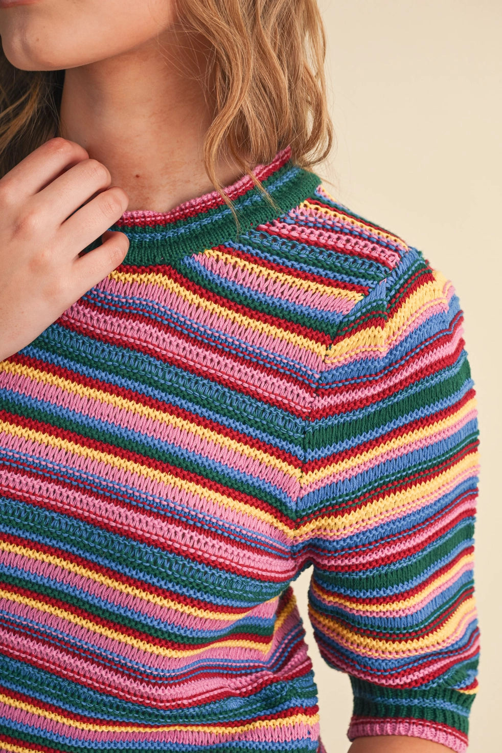 Lilac Green Mix Stripe Sweater