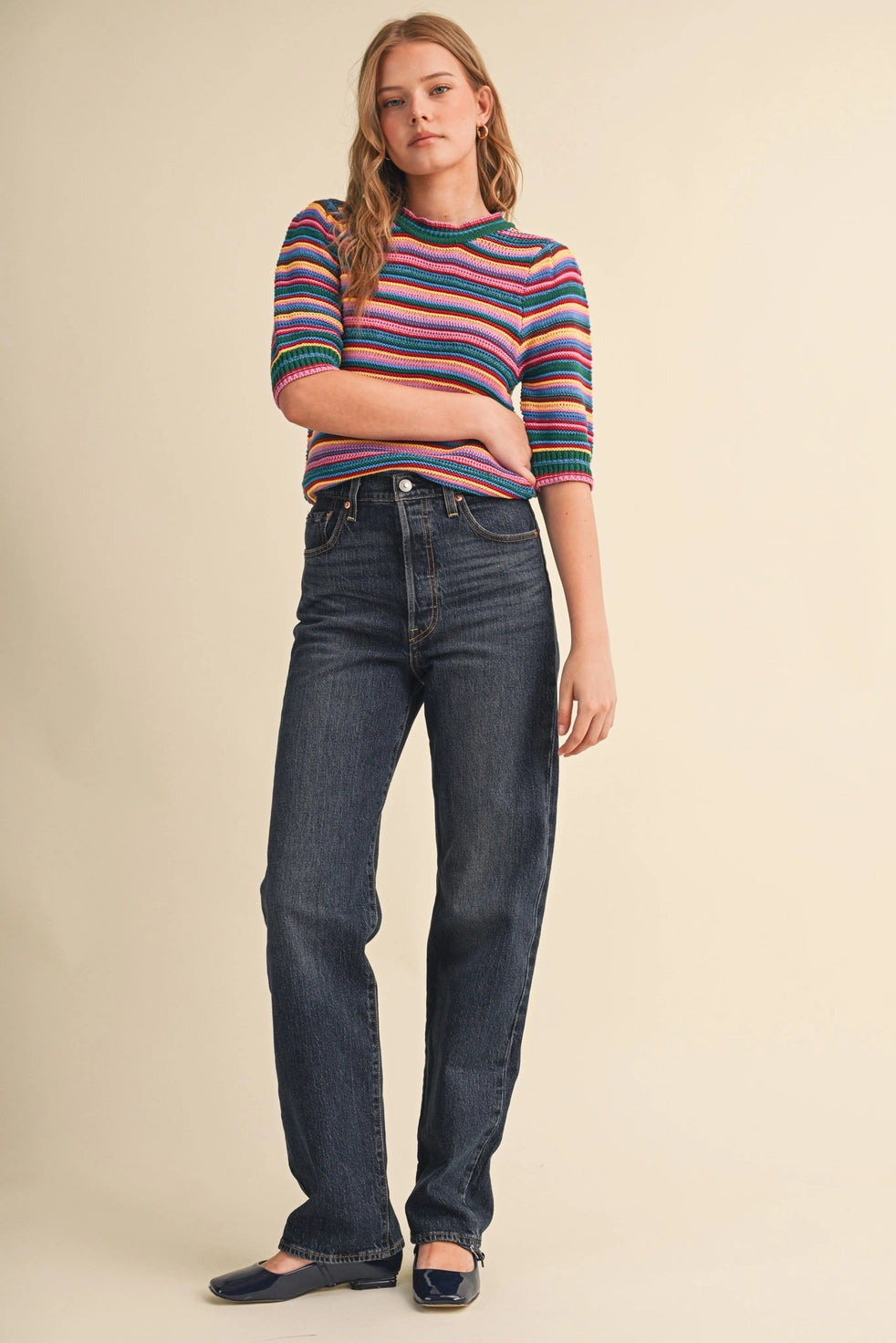 Lilac Green Mix Stripe Sweater