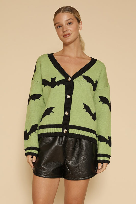 Lime Bat Cardi