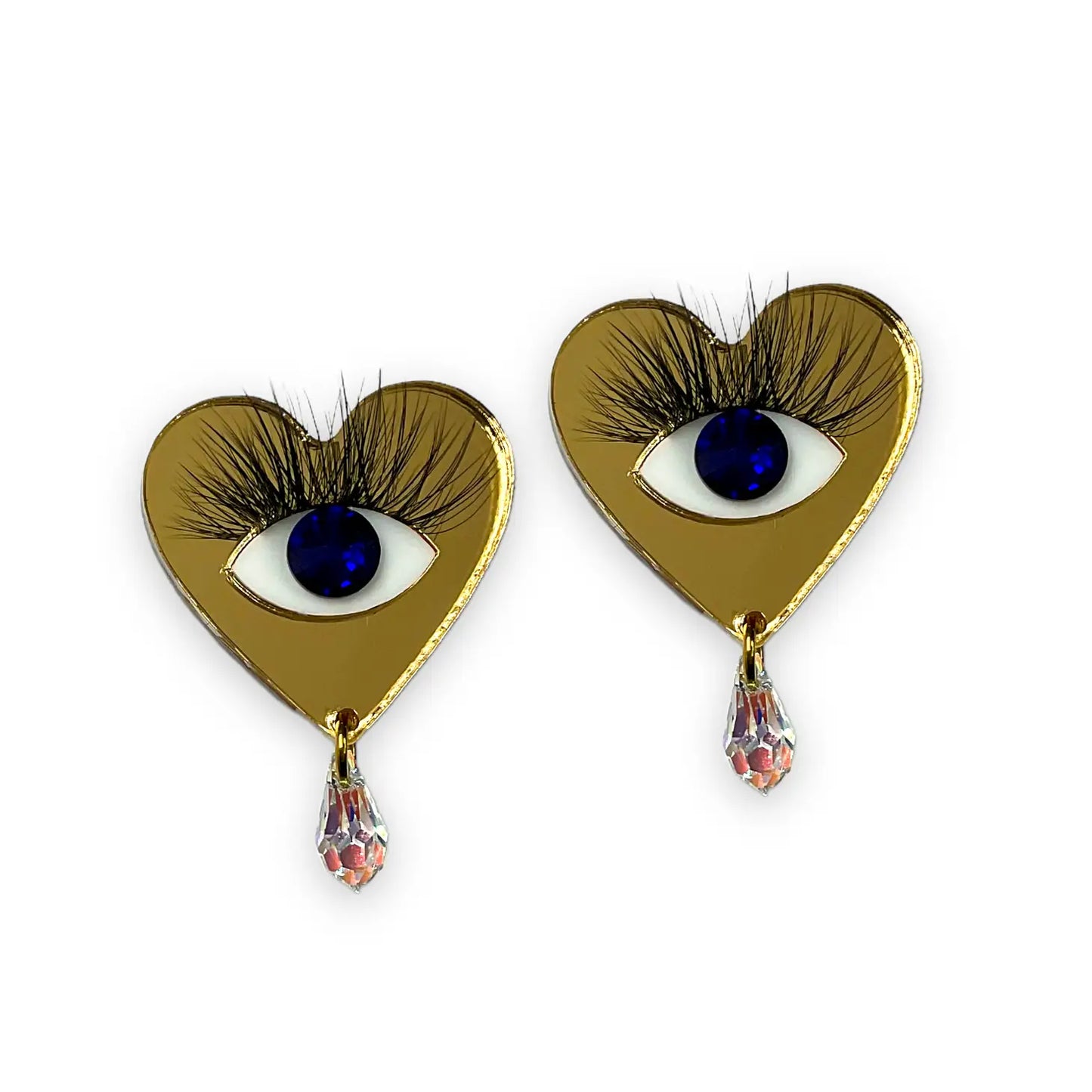 Love Never Eyes Earrings in Gold