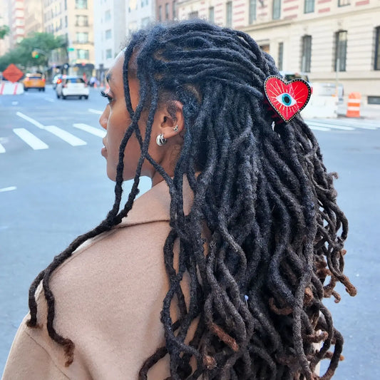 Lucky Eye Heart Hair Claw Clip