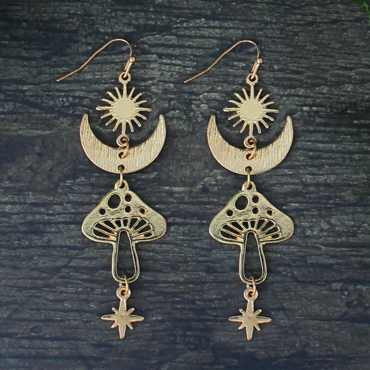 Magical Mushroom Lunar Earrings