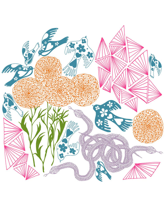 Marshmallow Secret Garden Clover Crop Tee