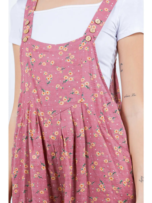 Mauve Floral Overalls