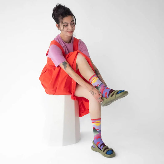 Mauve Multi Landscape Socks