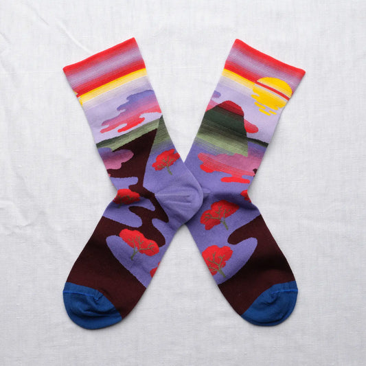 Mauve Multi Landscape Socks