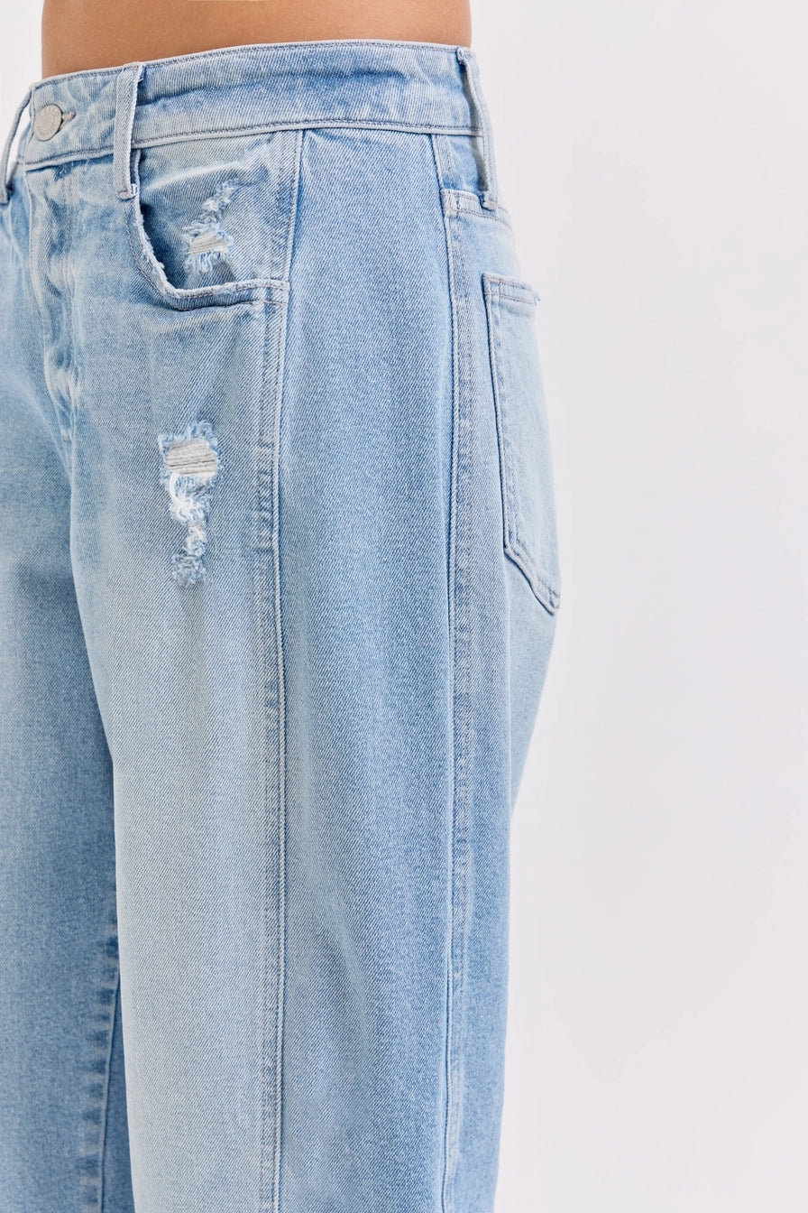 Mid Waisted Barrel Leg with Side Panels