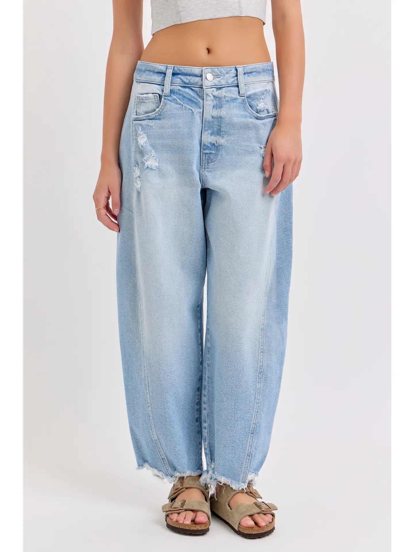 Mid Waisted Barrel Leg with Side Panels