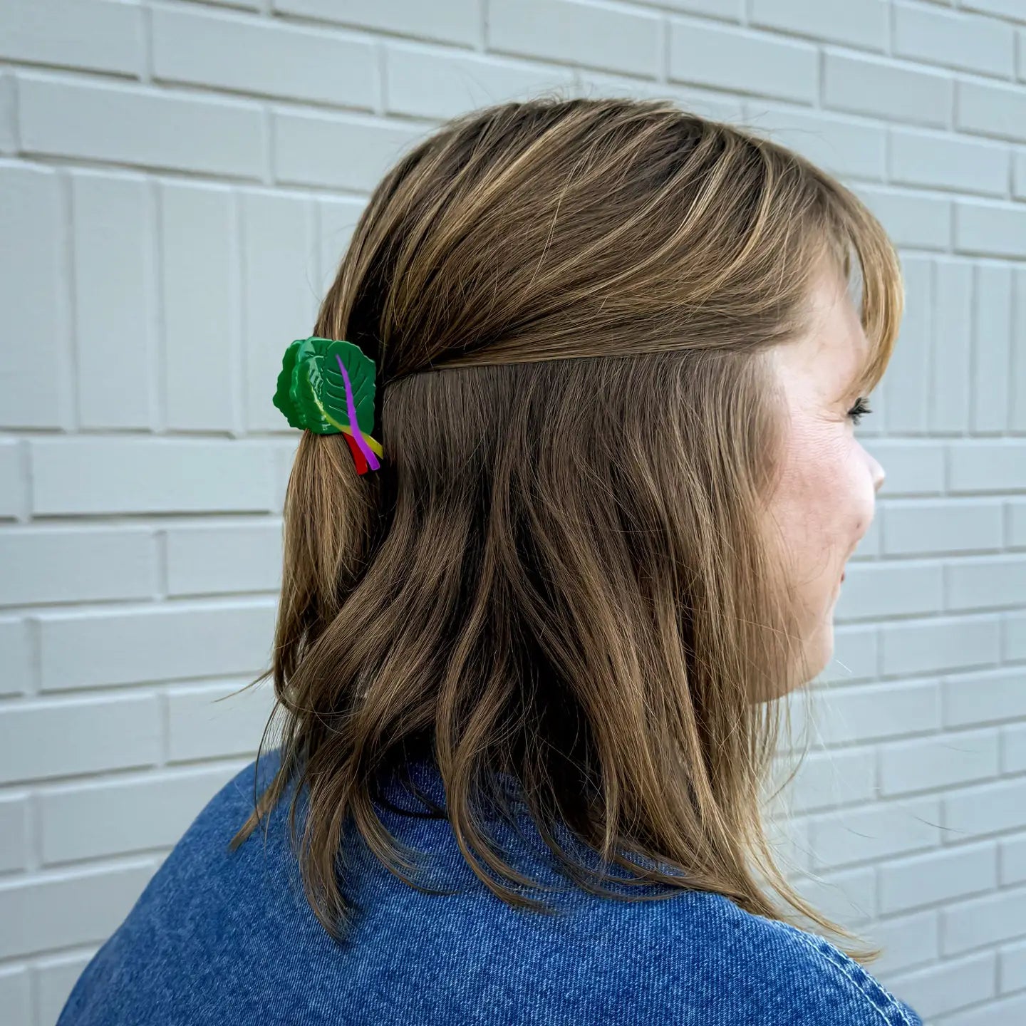 Mini Rainbow Chard Hair Claw