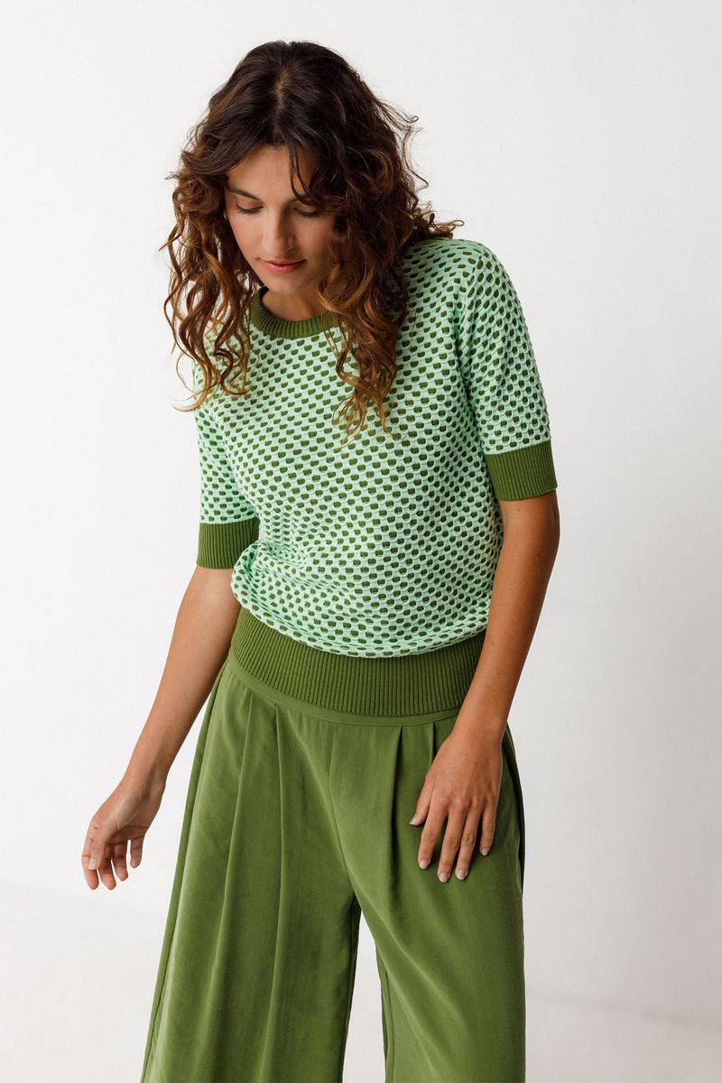 Mint & Green Muike Sweater by SKFK