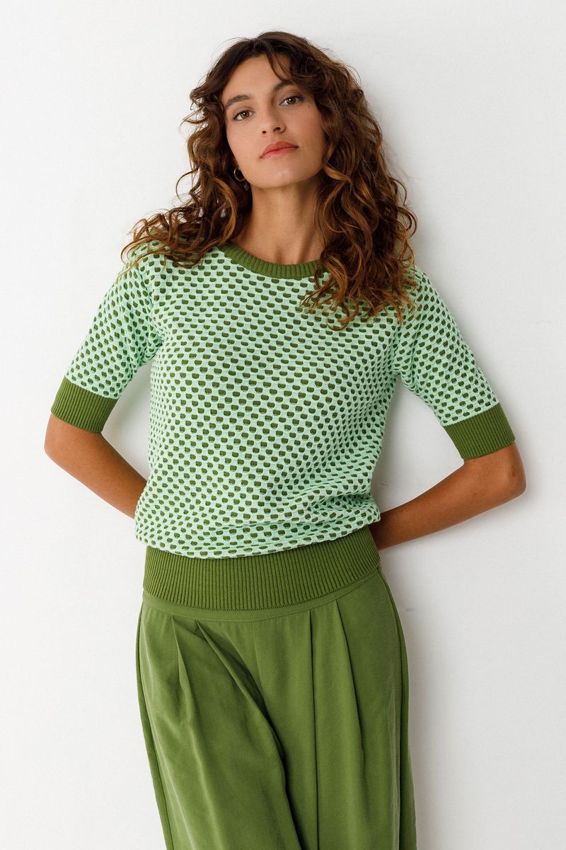Mint & Green Muike Sweater by SKFK