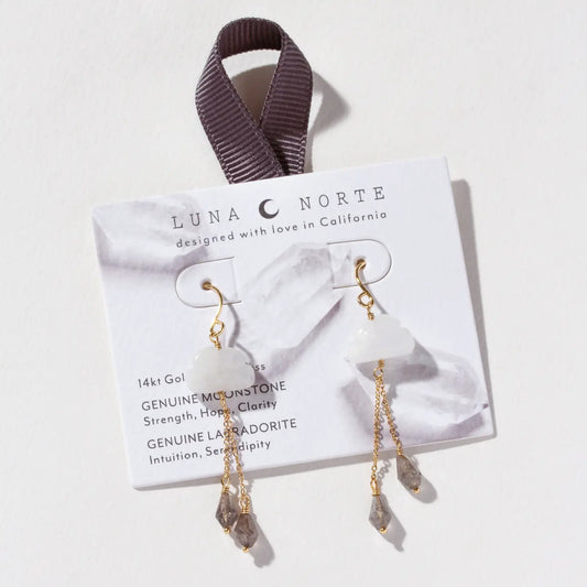 Moonstone Cloud Nine Gemstone Drop Earring by Luna Norte