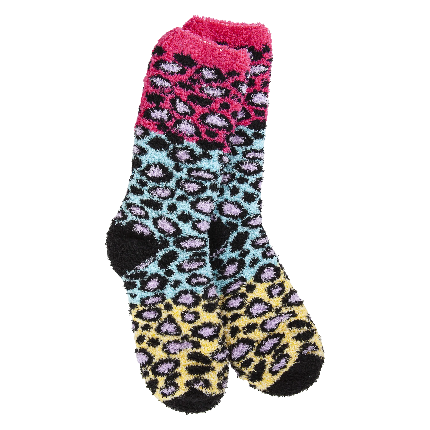 Multi Leopard Knit Pickin' Fireside Crew Socks