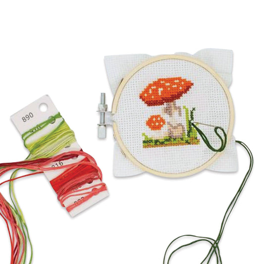 Mushroom Mini Cross Stitch Kit