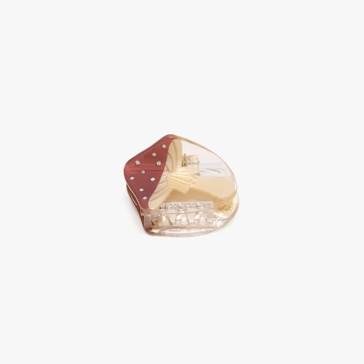 Mushroom Mini Hair Claw with Rhinestones