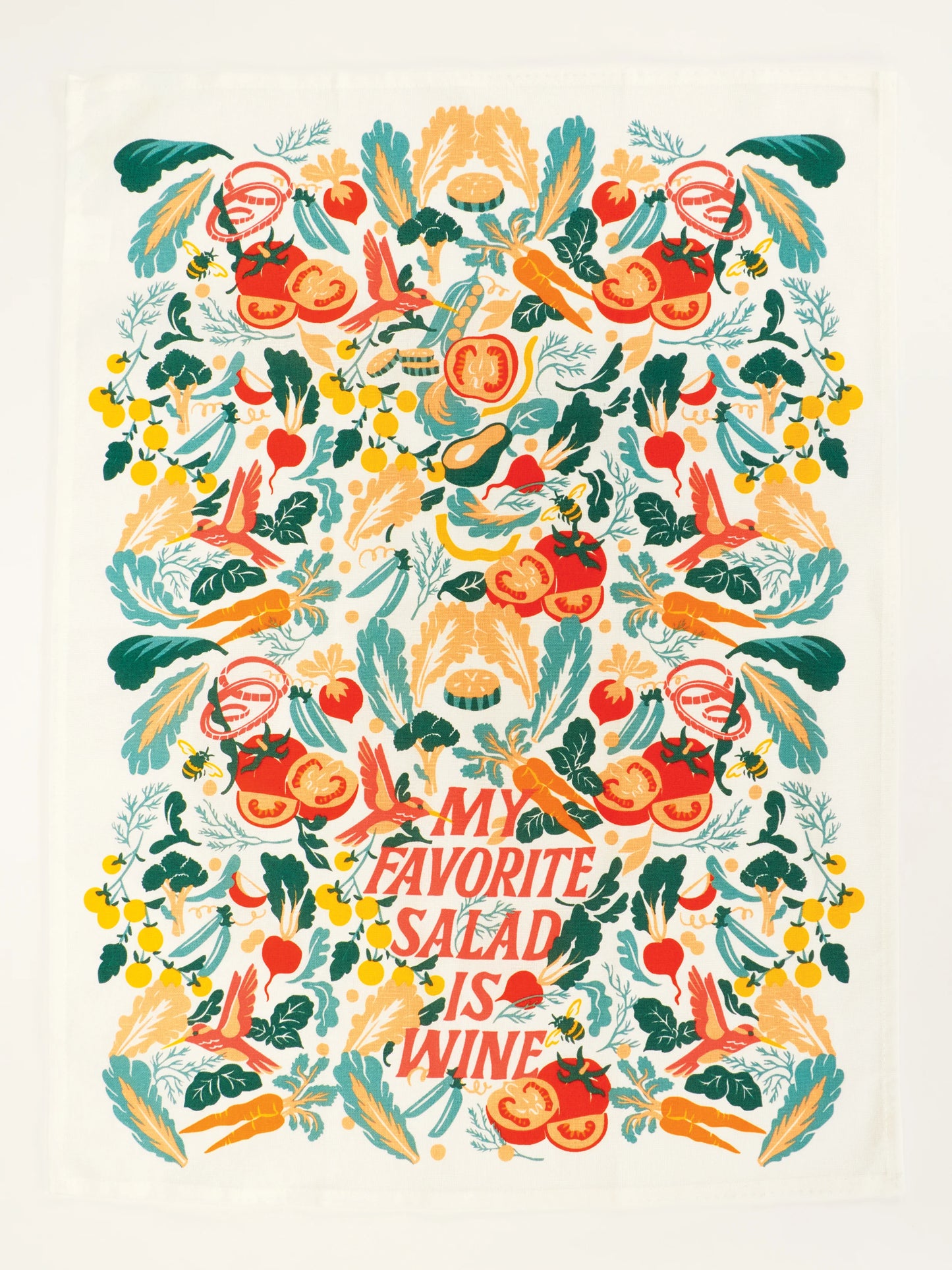 My Favorite Salad Is Wine Dish Towel