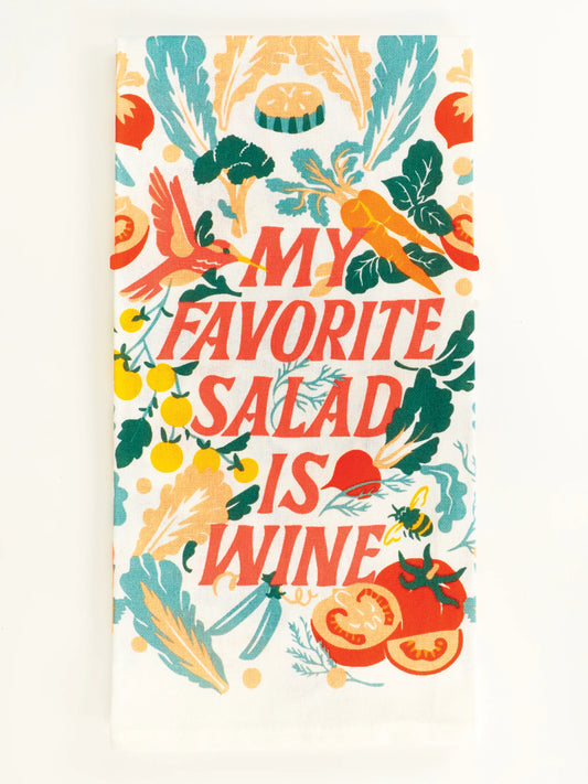 My Favorite Salad Is Wine Dish Towel