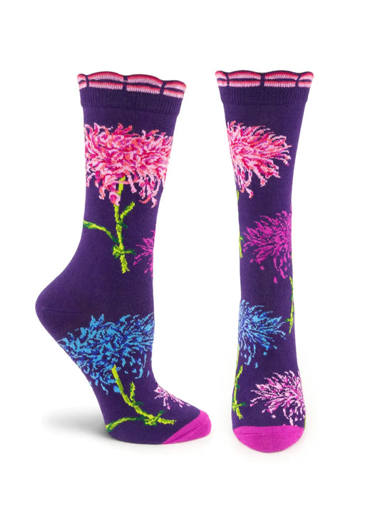 NYBG Purple Chrysanthemum Socks