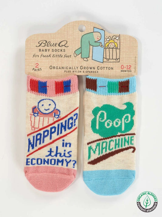 Napping? In This Economy?/Poop Machine Baby Socks