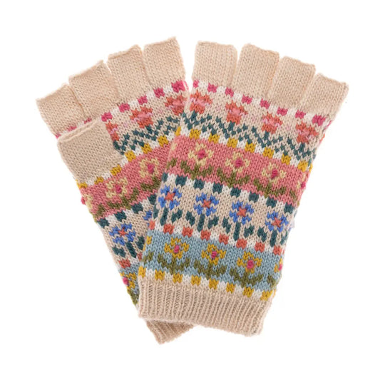 Natural Tulip Fingerless Glove by French Knot