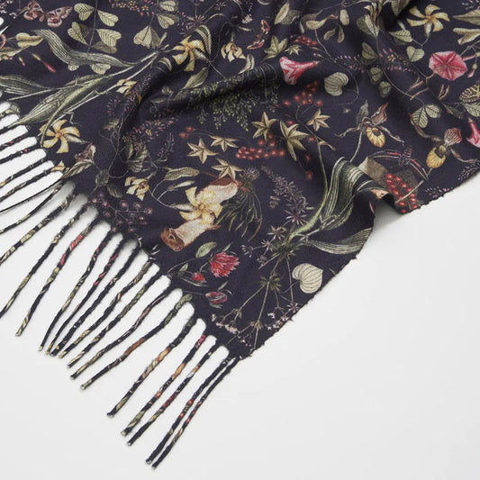 Navy Wolf Garden Scarf by Fable England