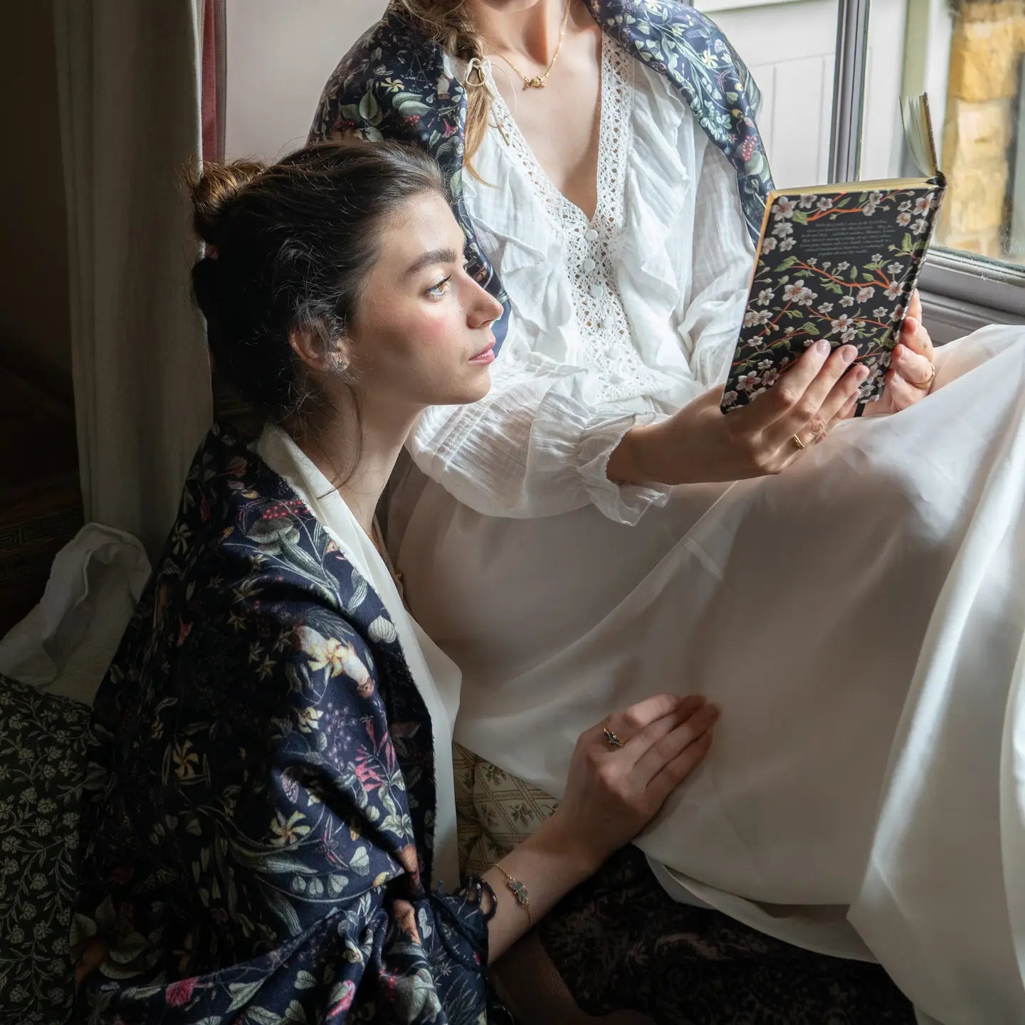 Navy Wolf Garden Scarf by Fable England