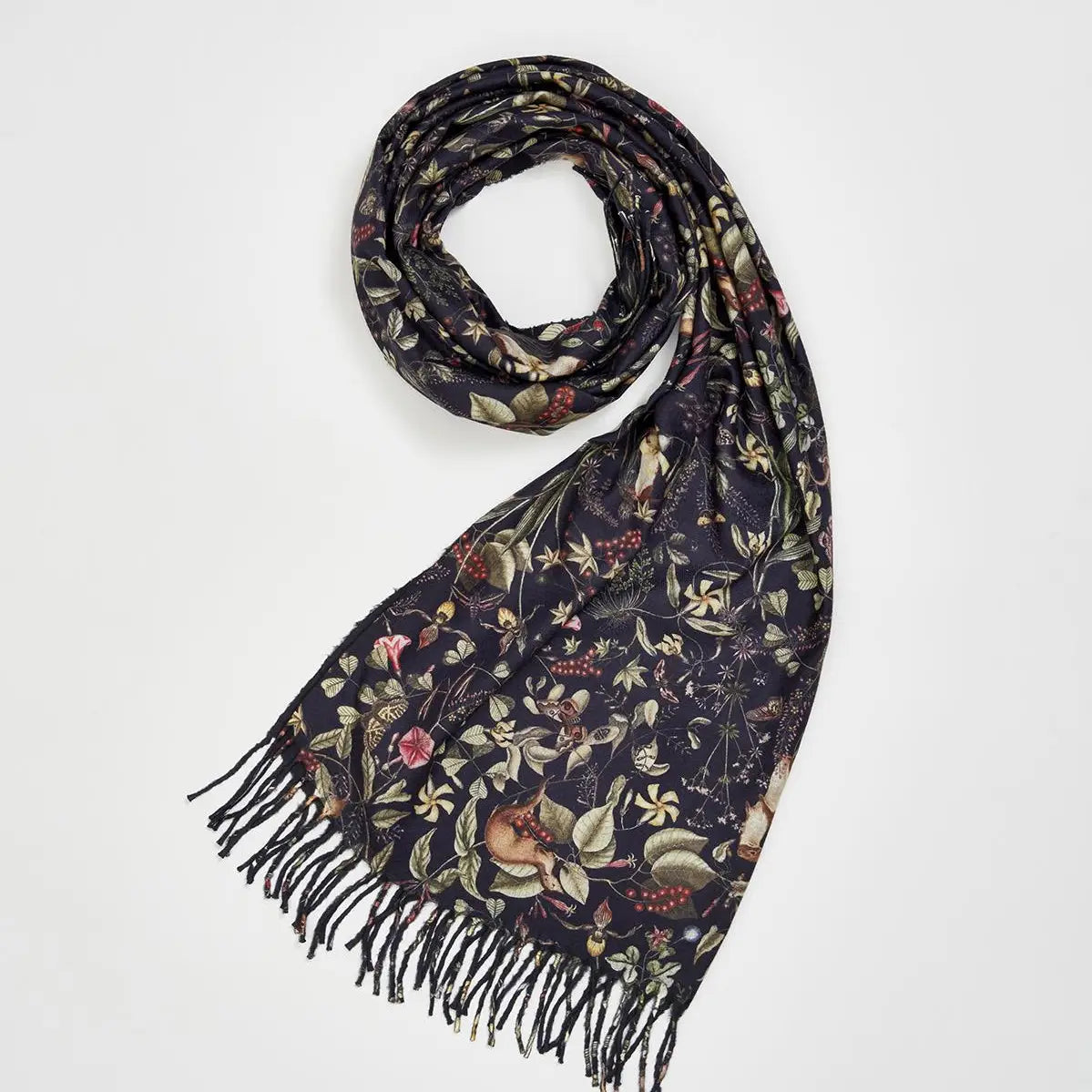 Navy Wolf Garden Scarf by Fable England