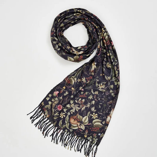 Navy Wolf Garden Scarf by Fable England