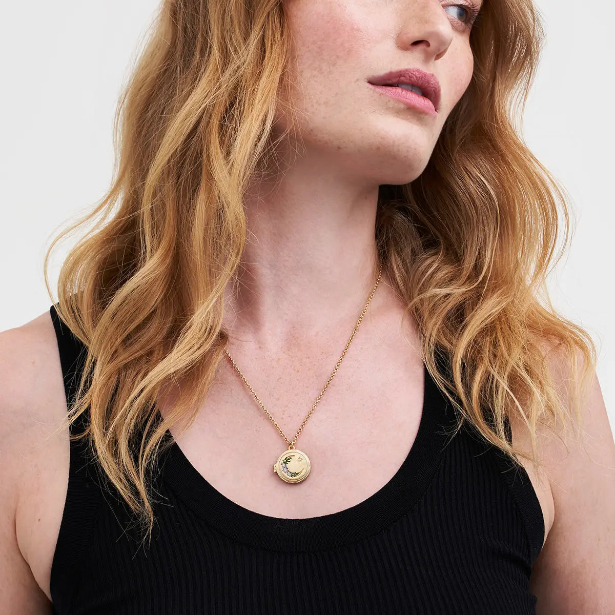 Nightshade Moon Gold Locket by Fable England