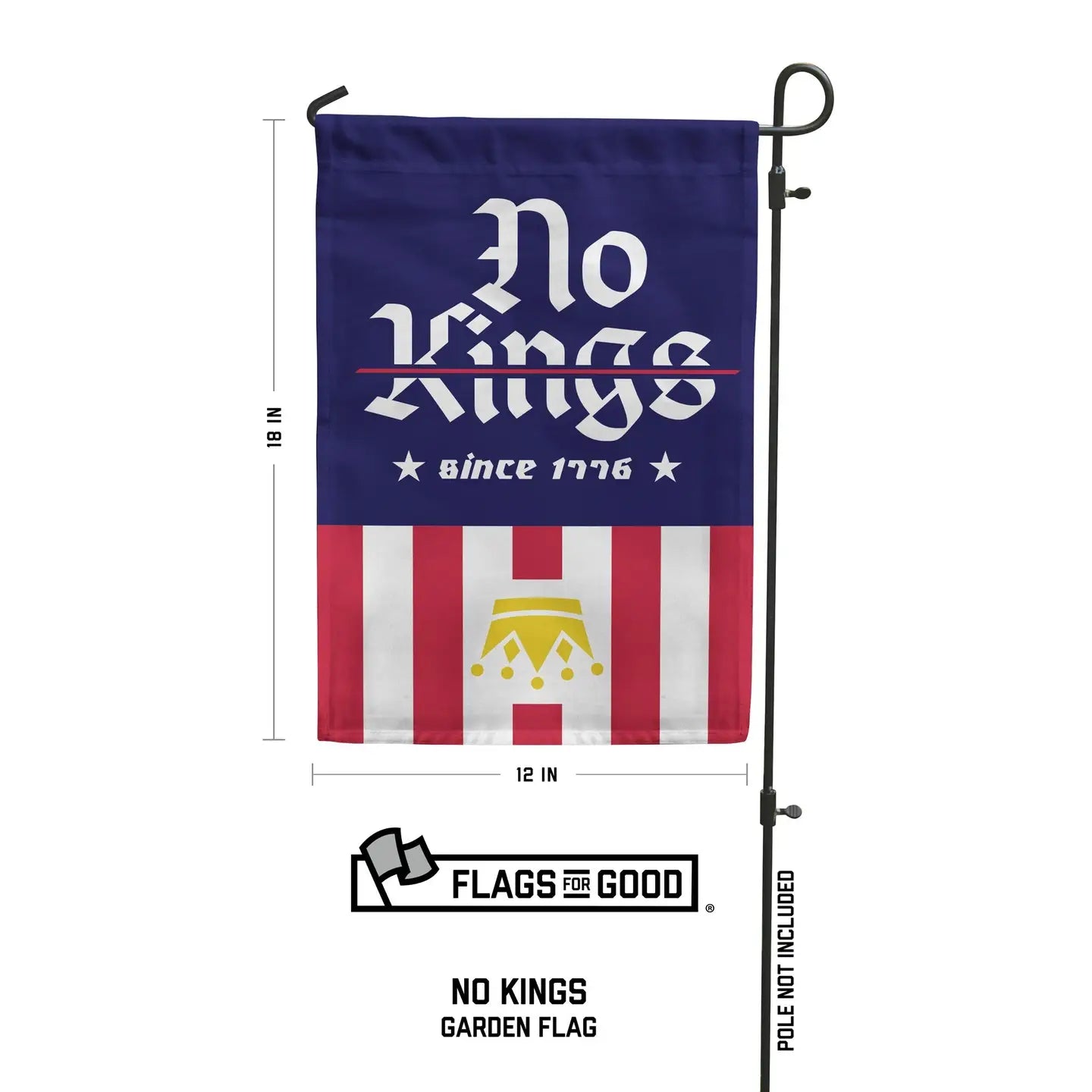 No Kings Garden Flag