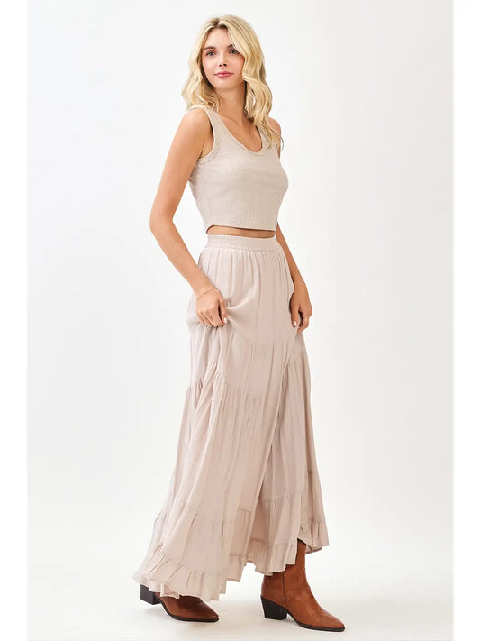Oat Milk Tiered Skirt