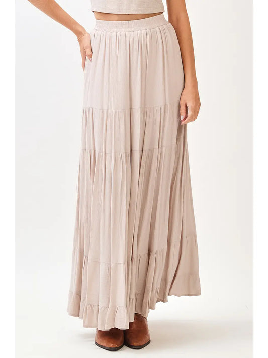 Oat Milk Tiered Skirt