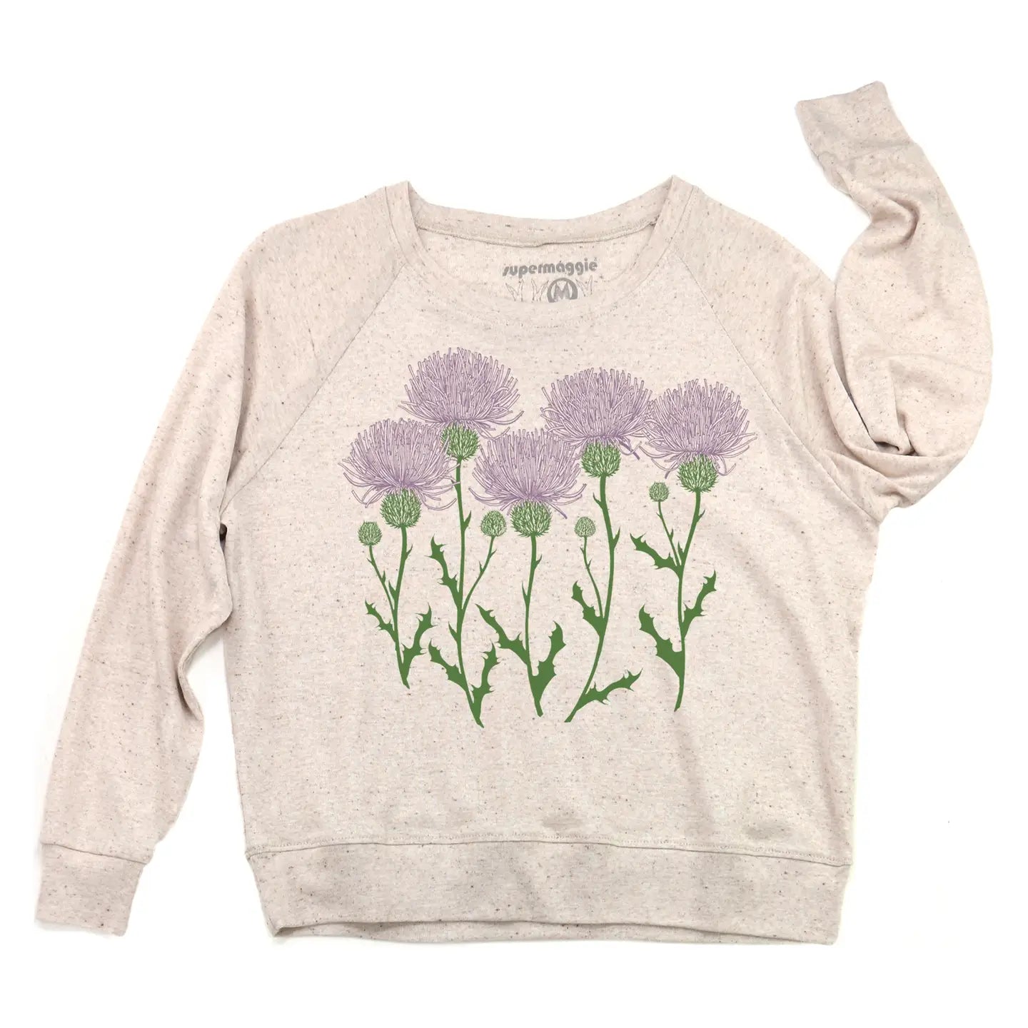 Oatmeal Thistles Pia Tri Blend Pullover by Supermaggie