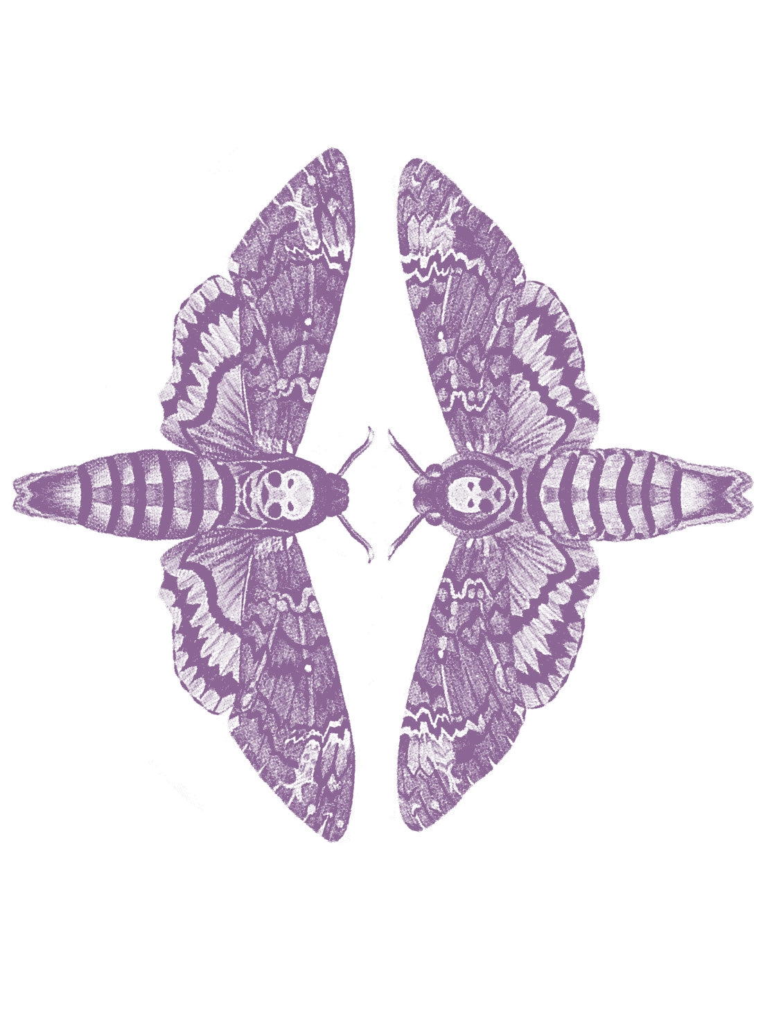 Off Black Deathhead Moths Yayoi Heavyweight Tee by Go To Devil