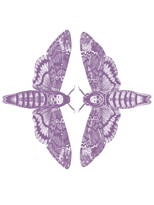 Off Black Deathhead Moths Yayoi Heavyweight Tee by Go To Devil