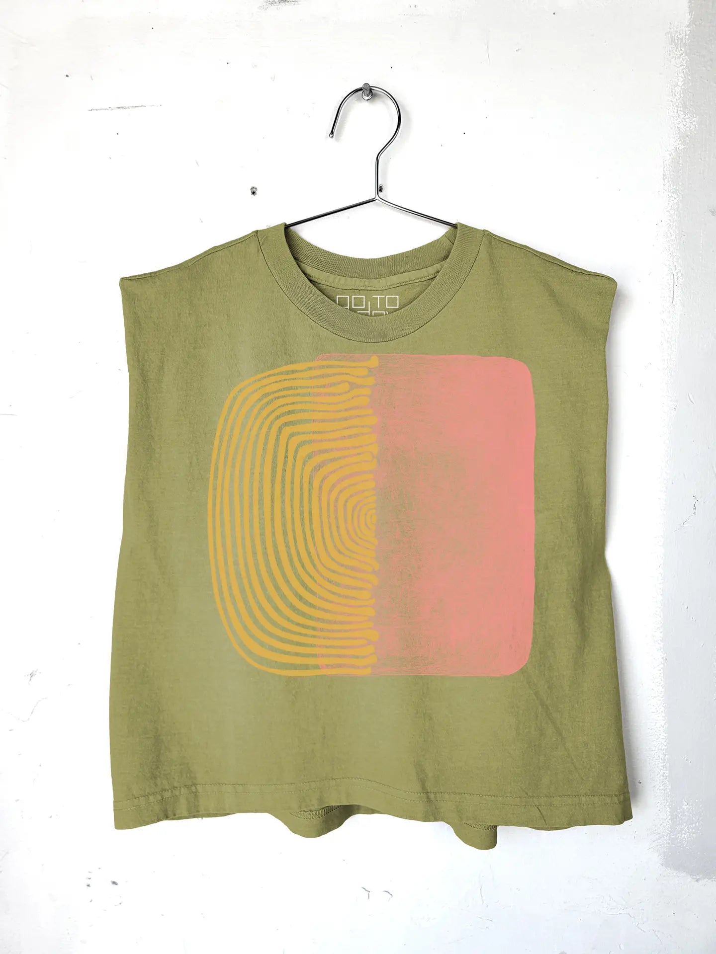 Off Green Two Parts Heavyweight Muscle Tee