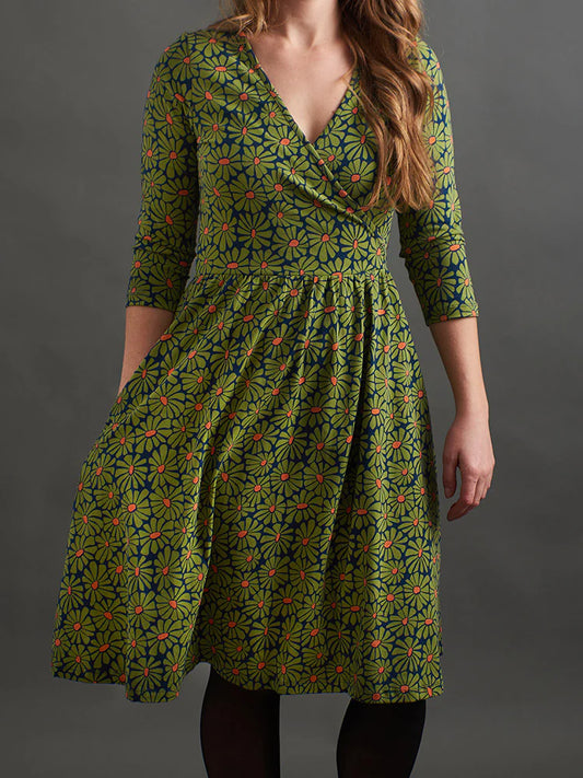 Olive Floral Callie Dress