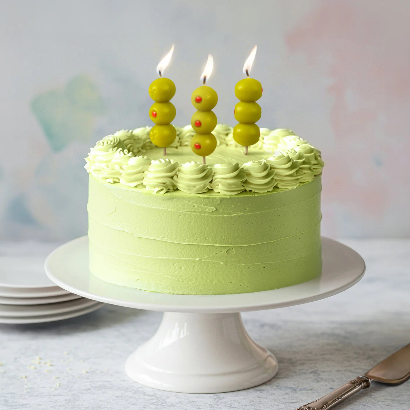Olive Party Candles