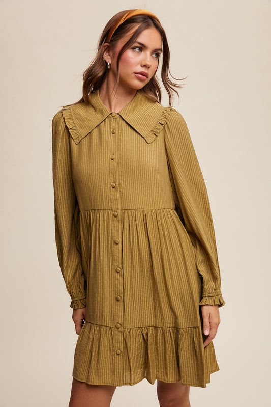 Olive Peterpan Collar Babydoll Dress