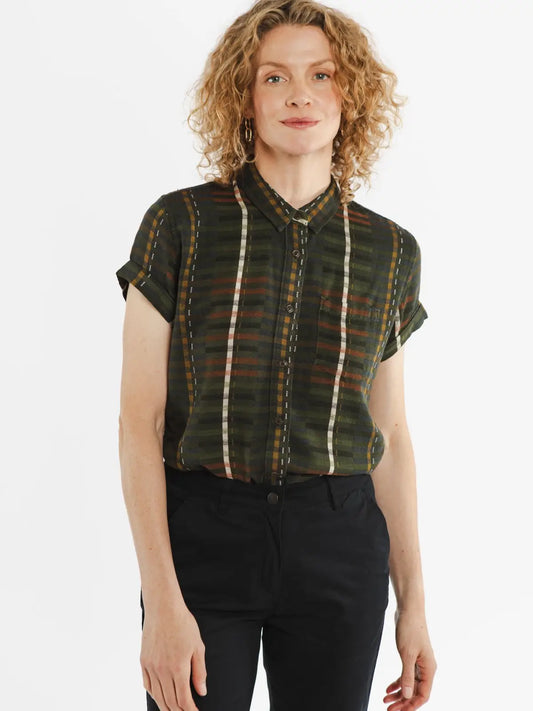 Olive Stripe Bea Shirt