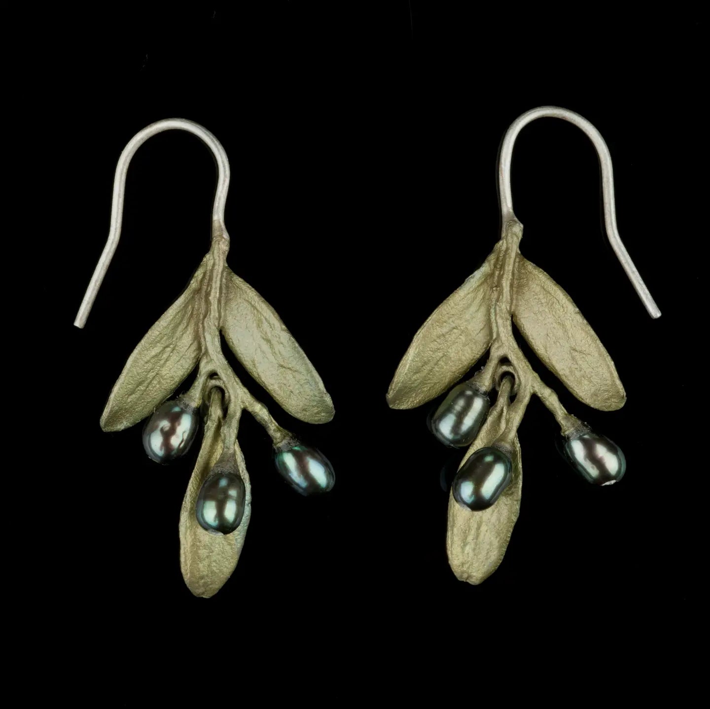 Olive Wire Earrings by Michael Michaud