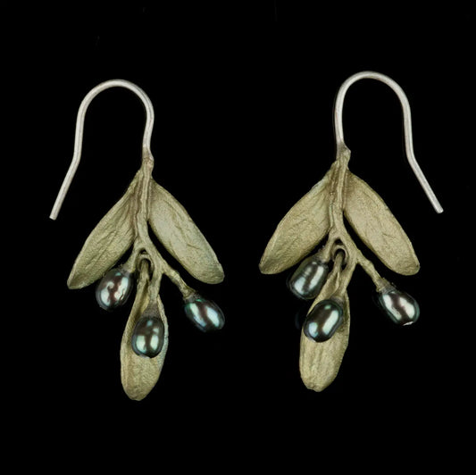 Olive Wire Earrings by Michael Michaud