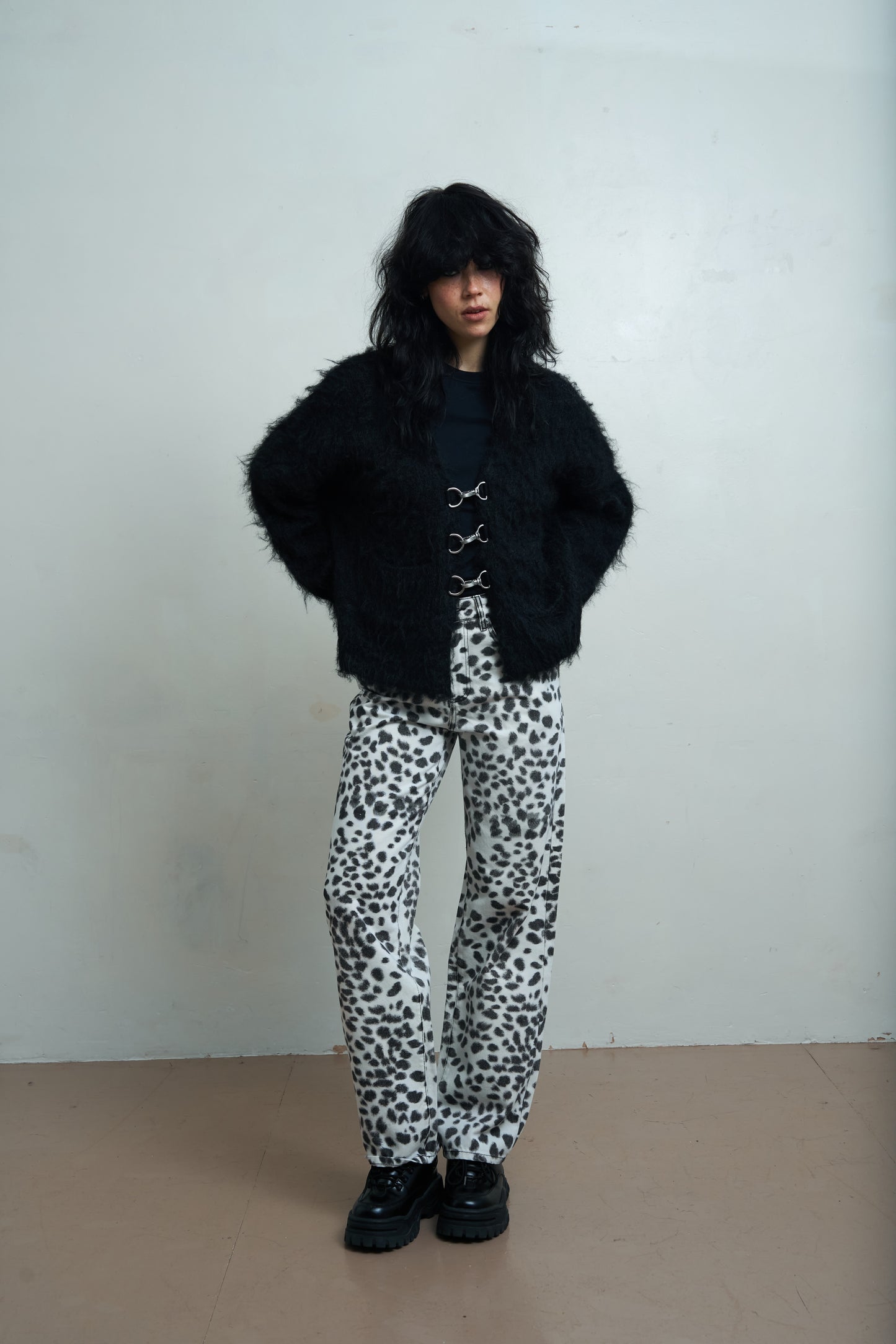 Onyx Fluffy D Ring Cardi by Ragged Priest
