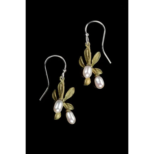 Orange Blossom Cluster Leaf Wire Earrings