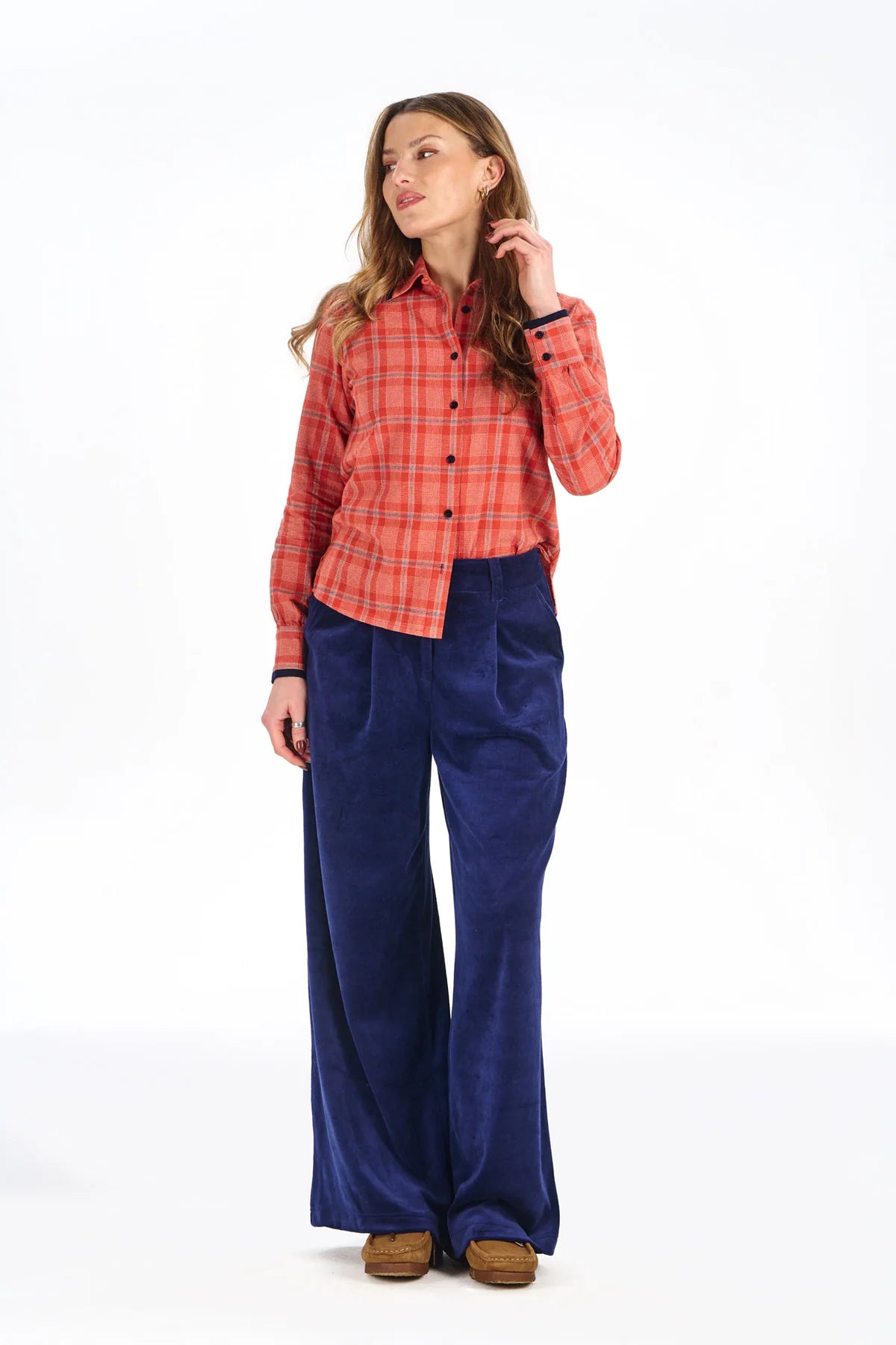 Orange Plaid Kenji Shirt by Komodo