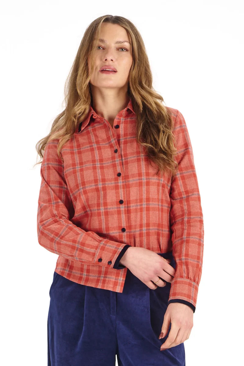 Orange Plaid Kenji Shirt by Komodo