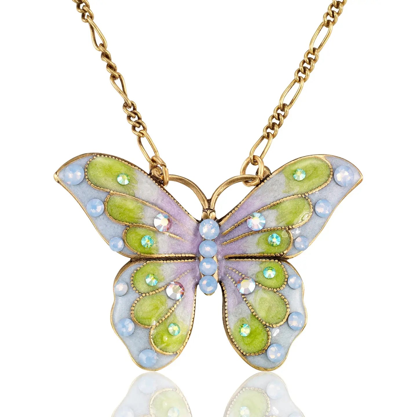 Pastel Dream Butterfly Crystal Necklace