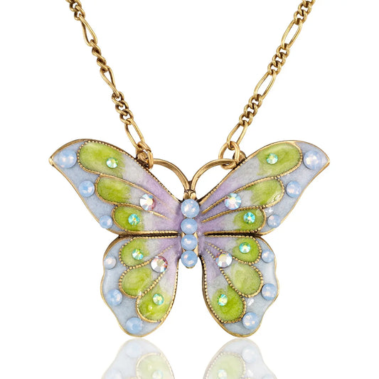 Pastel Dream Butterfly Crystal Necklace