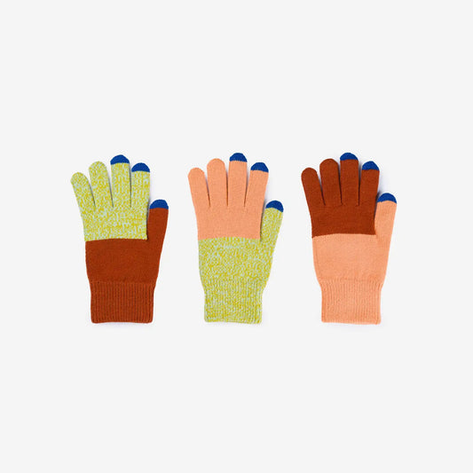 Peach Rust Pair and Spare Knit Touchscreen Gloves